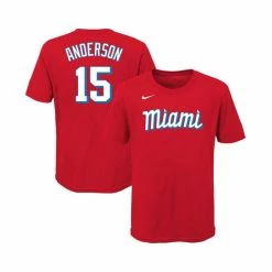 Budget 𧨠Nike Youth Big Boys Brian Anderson Red Miami Marlins 2021 City Connect Name Number T-Shirt βοΈ