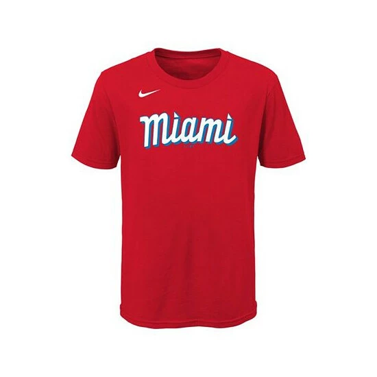 Budget 𧨠Nike Youth Big Boys Brian Anderson Red Miami Marlins 2021 City Connect Name Number T-Shirt βοΈ - Image 3