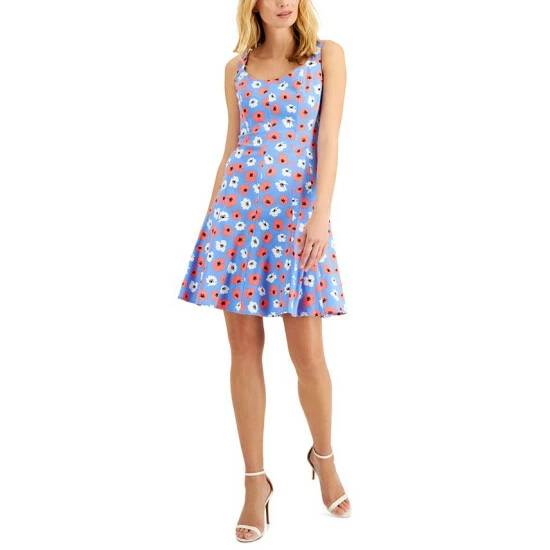 Hot Sale βοΈ Anne Klein π© Women's Aster A-Line π Dress Blue Lily Combo π₯°