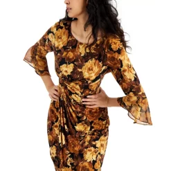 Outlet 😀 Connected Embroidered Cap-Sleeve Gown Champagne ❤️