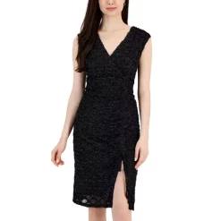 Deals 🔔 Connected Jacquard Cape Sleeve 👗 Dress Black 😍
