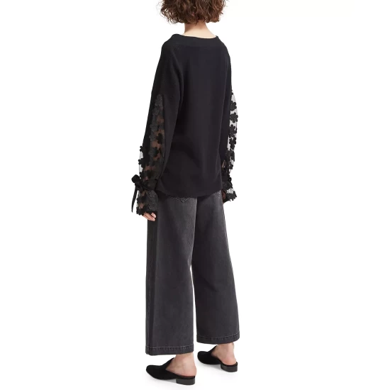 Deals π― French Connection Cotton Lace Bell-Sleeve Top Black 𧨠- Image 7