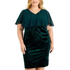 Top 10 🥰 Connected 👩 Women's Round-Neck Chiffon Cape-Overlay 👗 Dress Taupe 🎉