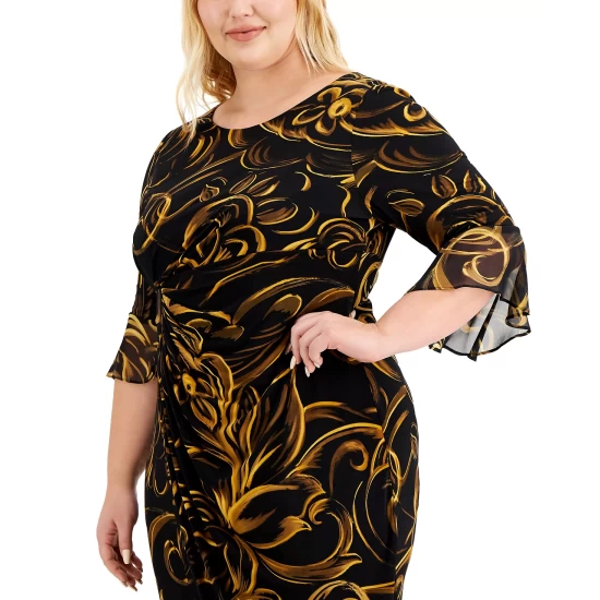 Coupon π€© Connected Petite Colorblocked Mixed-Media Sheath π Dress Ivory/gold/black π - Image 4