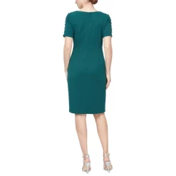 Deals 🥰 Connected 👩 Women's Embroidered-Bodice Sheath 👗 Dress Gold 🎉