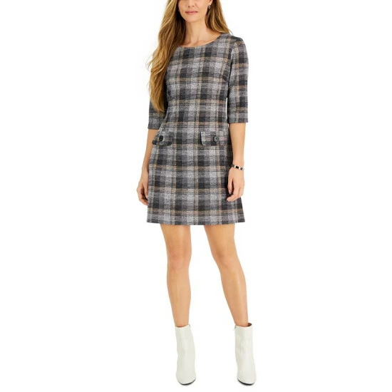 Cheap β€οΈ Connected Petite Round-Neck 3/4-Sleeve Sheath π Dress Brass π§¨