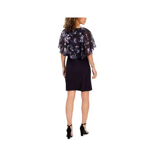 Brand new π Connected Petite Floral-Print Chiffon Popover π Dress Eggplant π - Image 2
