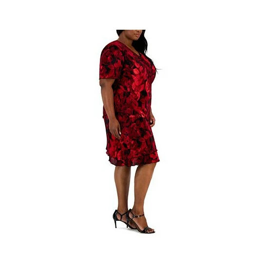 Coupon βοΈ Connected Plus Size Printed Asymmetrical-Tiered π Dress π₯° - Image 3
