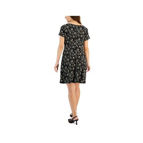 Top 10 π Connected Petite Printed Fit & Flare π Dress Black π - Image 2