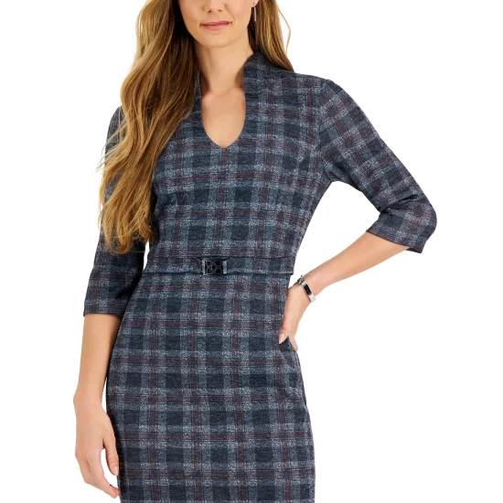 New π Connected π© Women's Swiss-Dot Cape Sheath π Dress Black π€© - Image 2