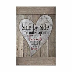 Brand new 😀 Dexsa Side By Side Or Miles Apart, Friends Will Always Be Connected By Their Heart New Horizons Wood Plaque, 6 X 9 No Color ⌛
