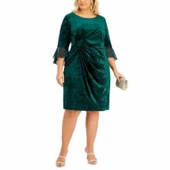 Best reviews of 🤩 Connected Plus Size Side-Tab Velvet 👗 Dress Hunter 🎉