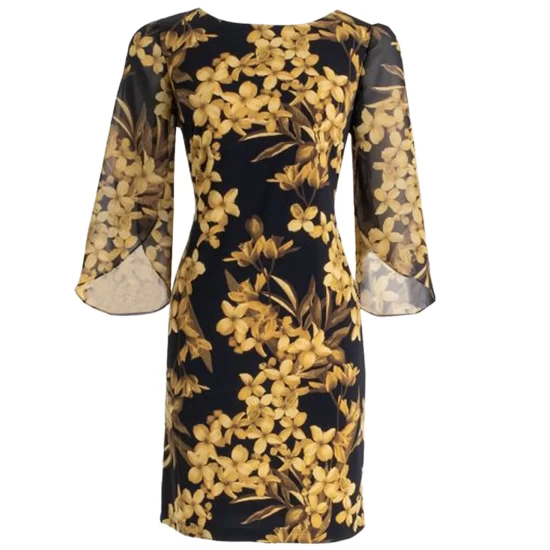 Cheap 𧨠Connected π© Women's Scuba Crepe Elbow-Length-Tie-Sleeve Sheath π Dress Fuschia π₯° - Image 4