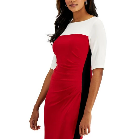 Coupon π Kasper Colorblocked Sheath π Dress White/royal Blue/black π - Image 4