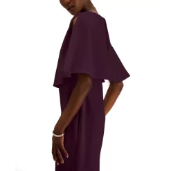 Outlet 🔔 Connected 👩 Women's Printed Cape-Sleeve Sheath 👗 Dress Sapphire ✔️