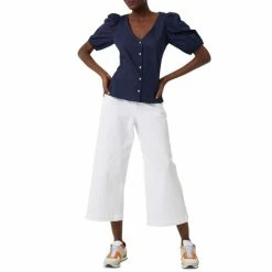 Top 10 ✔️ French Connection Cotton V-Neck 👕 Shirt Indigo 😀