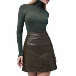 Promo π French Connection π© Women's Long-Sleeve Turtleneck Top Black π₯°