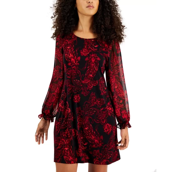 Discount π Connected π© Women's Printed Ruched Sheath π Dress Red β