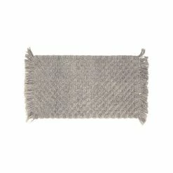 New β French Connection Arta Stonewash 17 X 24 Beaded Cotton Bath Rug Dove Grey π