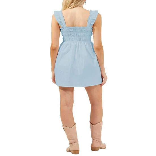 Outlet π French Connection π© Women's Isla Cotton Poplin Mini π Dress Forget Me Not β€οΈ - Image 2