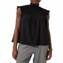Best Pirce π French Connection π© Women's Smocked Mock-Neck Top Black π