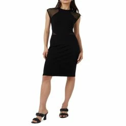 Best deal 🤩 French Connection 👩 Women's Viven Paneled Jersey 👗 Dress Black 🛒