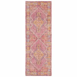 Budget 👏 French Connection Caruso Colorwashed Kilim 22 X 61 Accent Rug Pink/red 🔥